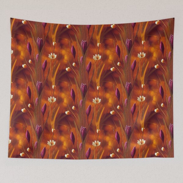 Item preview, Realistic red big flowers in a field designed and sold by YeKnot.