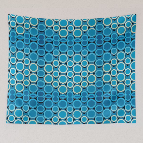 Aperçu de l'œuvre blue geometric circles pattern créée et vendue par QuikiPatterns.