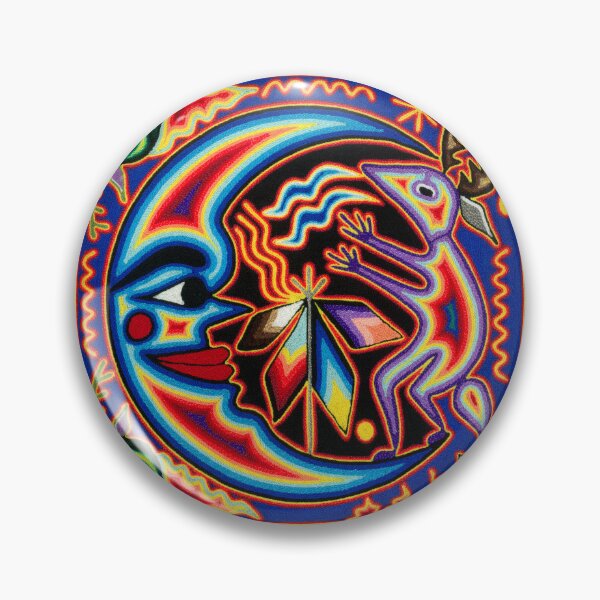 Item preview, Luna and shaman mexican huichol wixarika designed and sold by aramara-huichol.