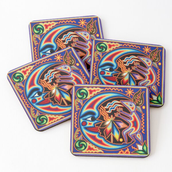 Item preview, Luna and shaman mexican huichol wixarika designed and sold by aramara-huichol.
