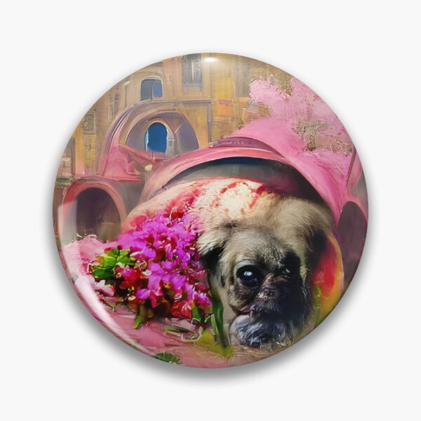Item preview, An artistic gothic pug design. Pug mamma. Pug Lover. Floral Pug. Pug and Flowers. designed and sold by Doggymadness.
