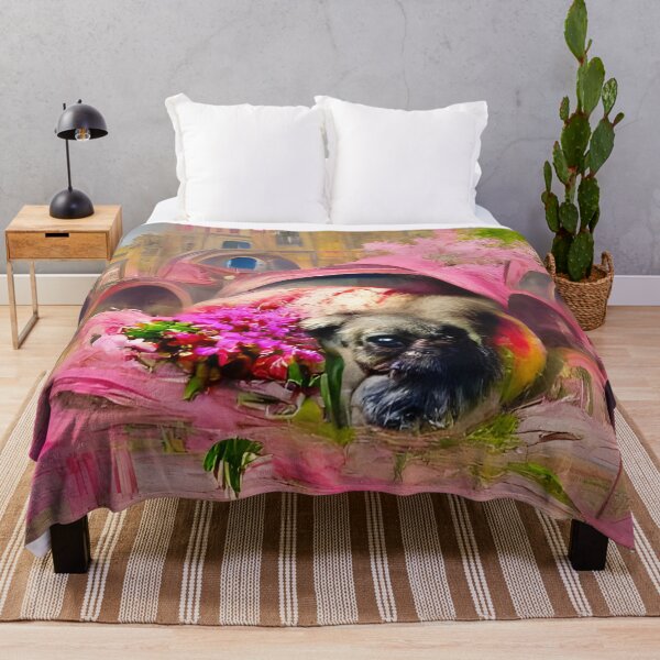 Item preview, An artistic gothic pug design. Pug mamma. Pug Lover. Floral Pug. Pug and Flowers. designed and sold by Doggymadness.