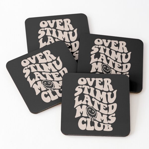 Item preview, overstimulated moms club: a funny quote about motherhood for a trendy mom (beige) designed and sold by akuma-does-art.