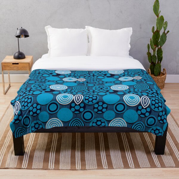 Item preview, blue geometric pattern circles designed and sold by QuikiPatterns.