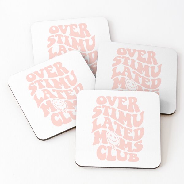 Item preview, overstimulated moms club: a funny quote about motherhood for a trendy mom (pink) designed and sold by akuma-does-art.
