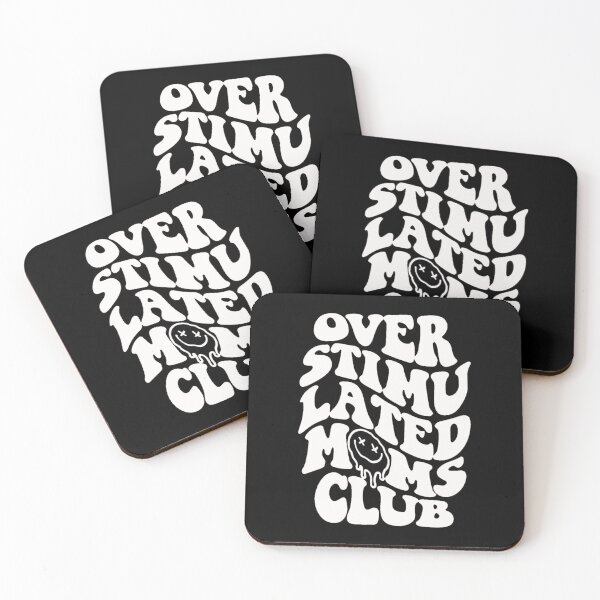 Item preview, overstimulated moms club: a funny quote about motherhood for a trendy mom (white) designed and sold by akuma-does-art.