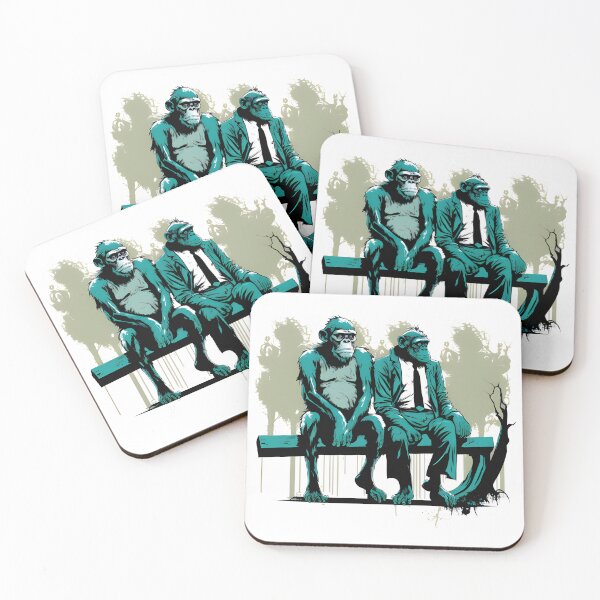 Item preview, Two monkeys on a bench designed and sold by AgitProPrints.
