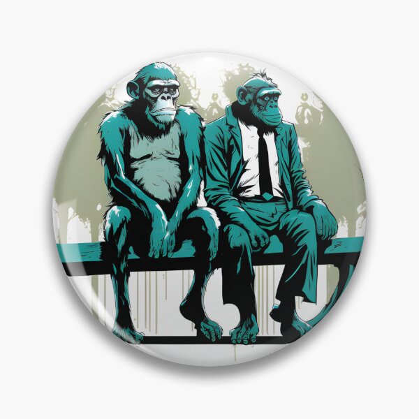 Item preview, Two monkeys on a bench designed and sold by AgitProPrints.