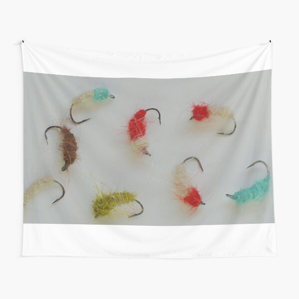 A025 Fishermen Lures Fly Fishing Water Camouflage Themed Tapestry