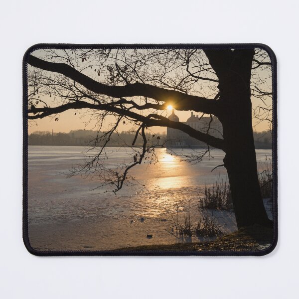 Item preview, Winter sunset at Moritzburg Castle 3. Tree silhouette and sunlight in Saxony designed and sold by Heidemüllerin.