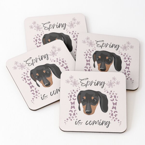 Item preview, Spring is coming with Doxie Head, Butterflies nad Flowers designed and sold by SeasonalDogs.