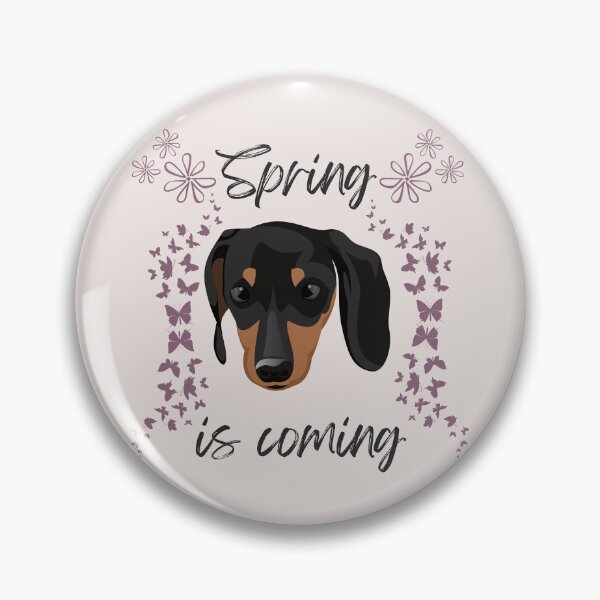 Item preview, Spring is coming with Doxie Head, Butterflies nad Flowers designed and sold by SeasonalDogs.