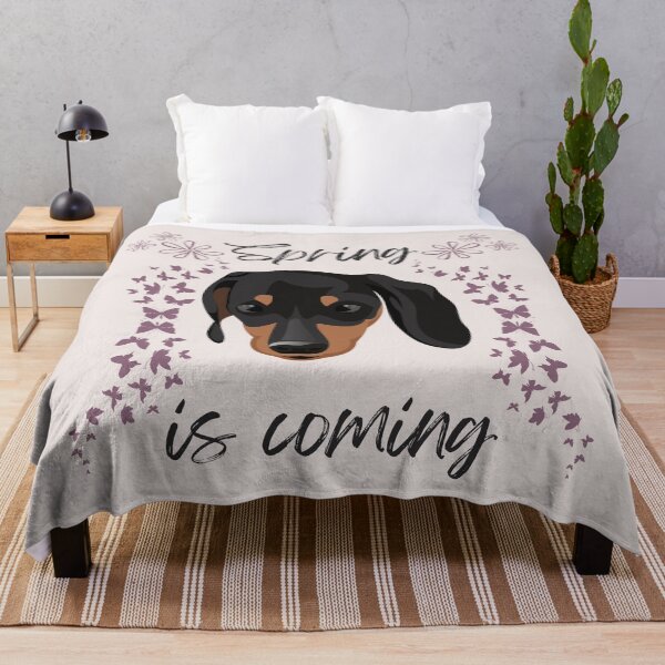 Item preview, Spring is coming with Doxie Head, Butterflies nad Flowers designed and sold by SeasonalDogs.