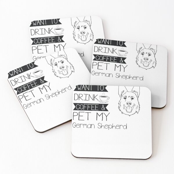 Item preview, coffee and German Shepherd dog funny designed and sold by Caramel-Damien.