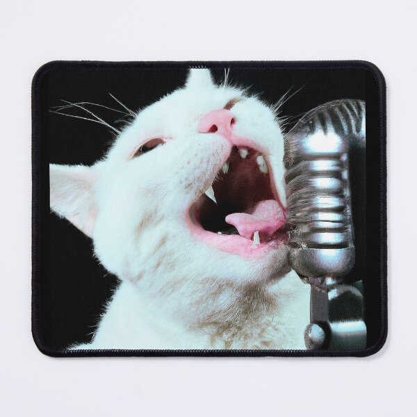 Item preview, Rock Star Cat Singing In A Microphone, Cat 16 designed and sold by LesTheArt.
