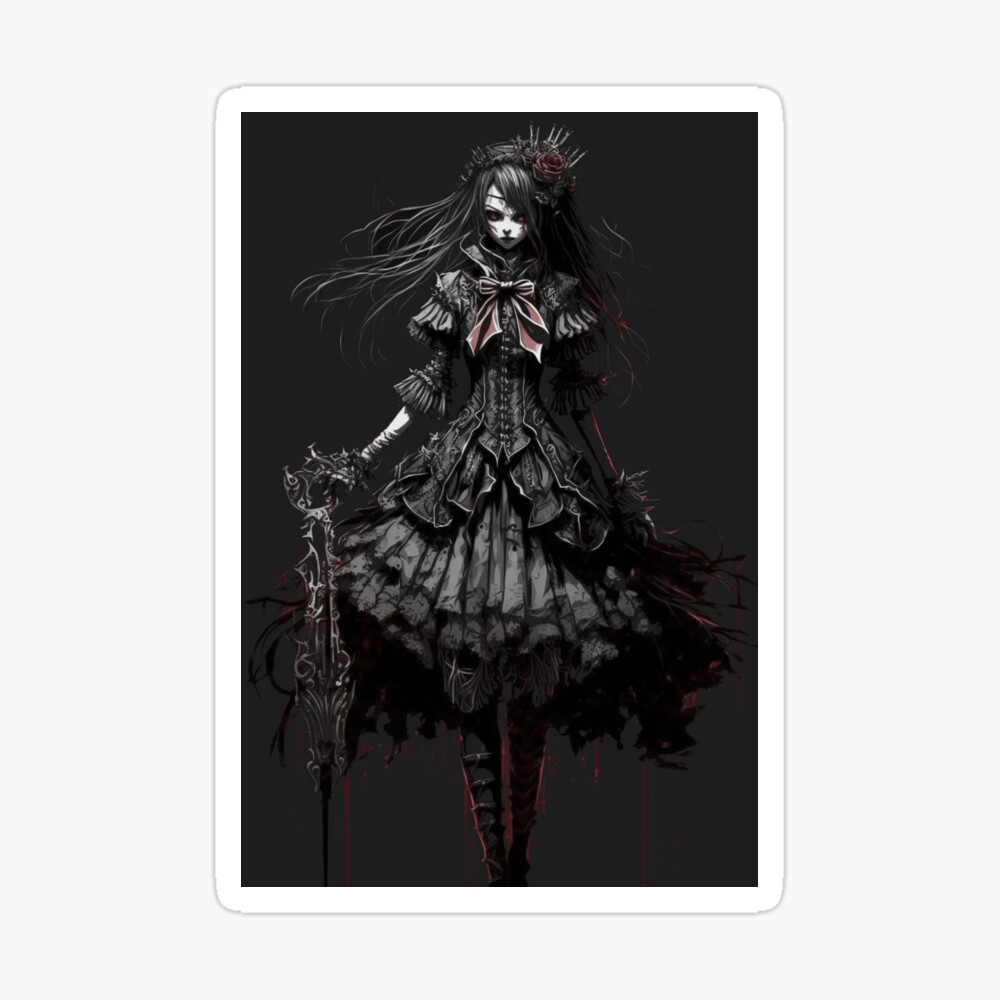 gothic anime girl dark icon, gifts. Art Board Print for Sale by