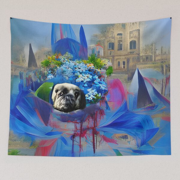 Item preview, Floral Pugs. Pug and Flowers.   designed and sold by Doggymadness.