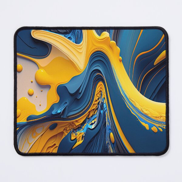 Item preview, yellow and blue paint spill, ai generated designed and sold by Anastasias-Shop.