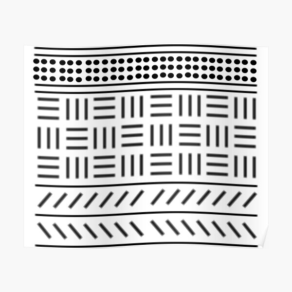 Digital mud cloth pattern Poster