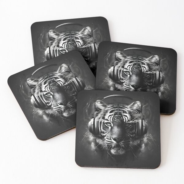 Item preview, Tiger with headphones designed and sold by AgitProPrints.