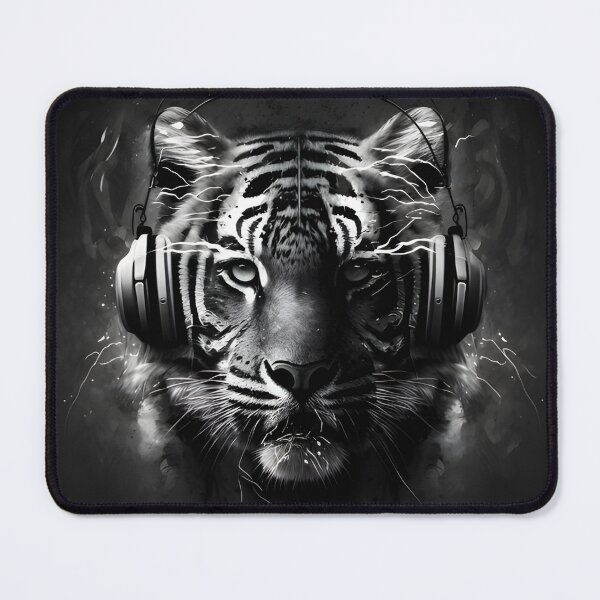 Item preview, Tiger with headphones designed and sold by AgitProPrints.