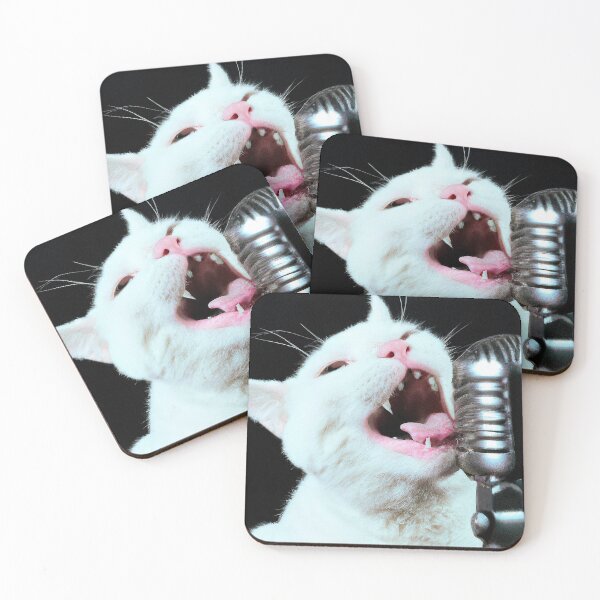 Item preview, Rock Star Cat Singing In A Microphone, Cat 16 designed and sold by LesTheArt.