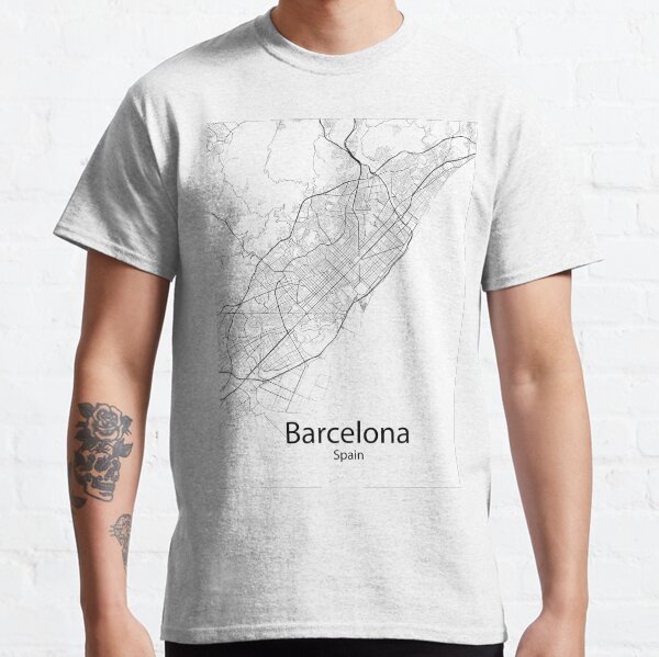 Vista previa del artículo con la obra «Barcelona Spain Map», diseñado y vendido por Minimalist-Maps.