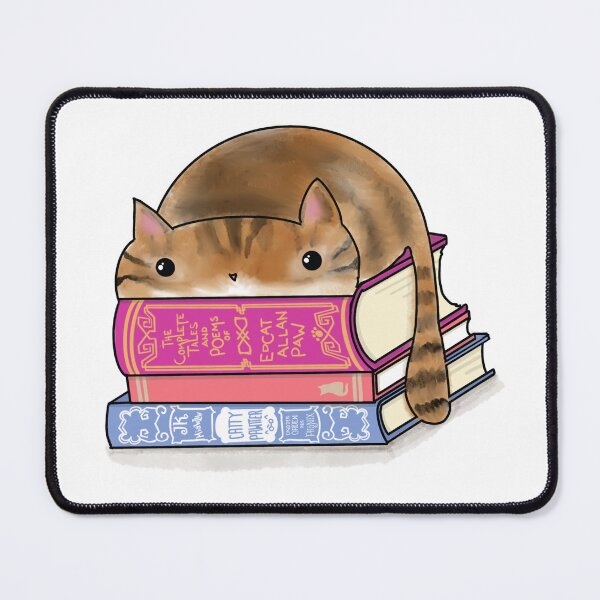 Item preview, feline bookseller designed and sold by BarbaraMT.