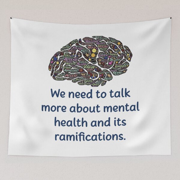 Item preview, We Need To Talk More About Mental Health - Mental Health Quote designed and sold by CrankyOldDude.