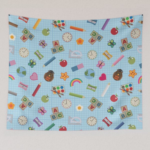 Item preview, School Days Childrens Pattern designed and sold by Blue-Banana.