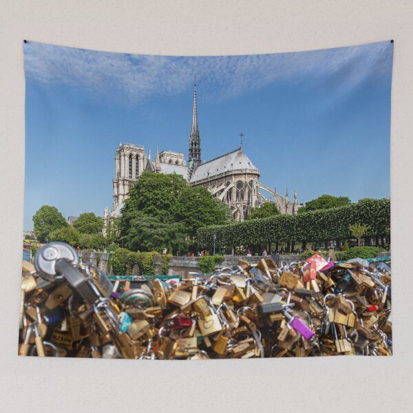 Item preview, Notre Dame de Paris And The Love Lock Bridge  designed and sold by Paul Thompson Photography.