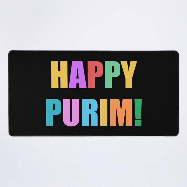 Item preview, HAPPY PURIM Jewish holiday colorful text designed and sold by Inspirationmotivation.