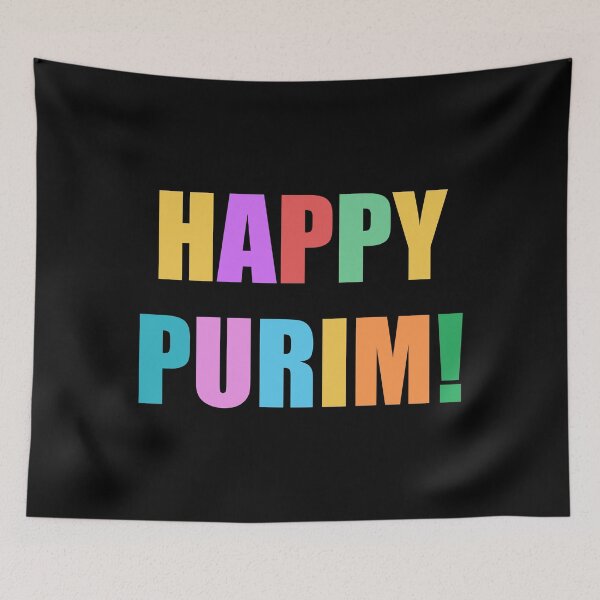Item preview, HAPPY PURIM Jewish holiday colorful text designed and sold by Inspirationmotivation.