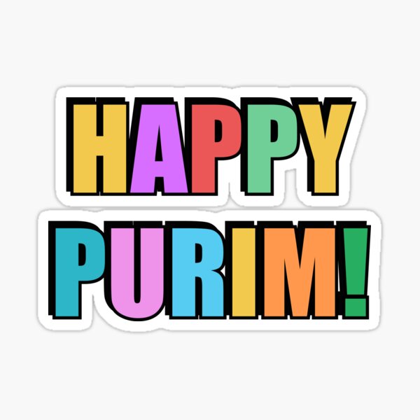 Item preview, HAPPY PURIM Jewish holiday colorful text designed and sold by Inspirationmotivation.