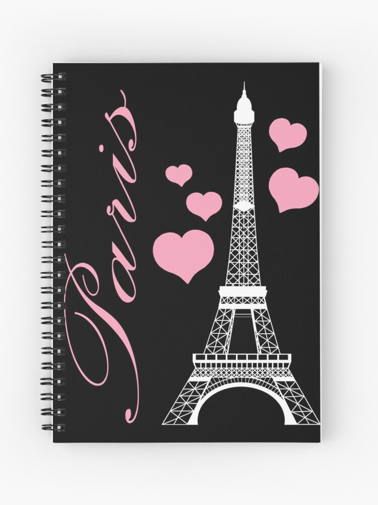 Cuaderno de espiral «Pink Paris Torre Eiffel en negro» de BeachBumFamily |  Redbubble