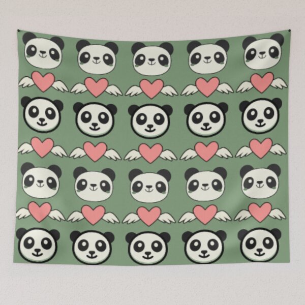 Item preview, Cute Panda with Heart Pattern designed and sold by DreamBigShirts.