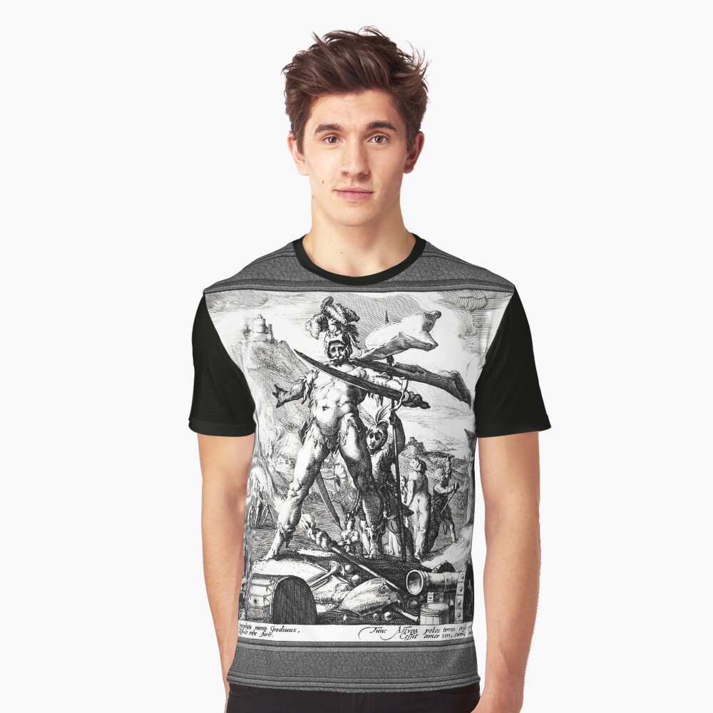 The Age of Iron by Hendrick Goltzius - An Allegory Of War And Death 2 The Age of Iron by Hendrick Goltzius Remastered Xzendor7 Classical Art Old Masters Reproductions Graphic T-Shirt