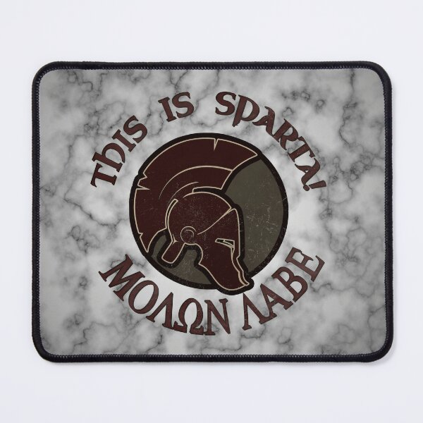 This is Sparta! MOLON LABE - Spartan Greek Helmet on Marble