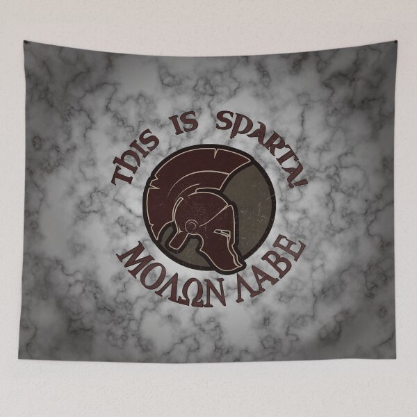 Item preview, This is Sparta! MOLON LABE - Spartan Greek Helmet on Marble designed and sold by SolarCross.
