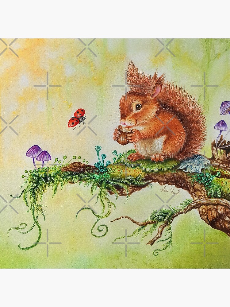 Squirrel and ladybug by Maria Tiqwah by MariaTiqwah