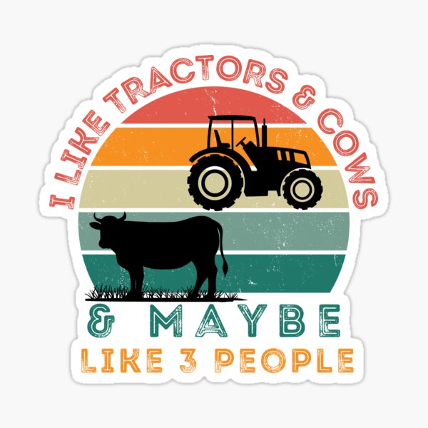 Vista previa del artículo con la obra «Me gustan los tractores y las vacas y quizás 3 personas granjeras», diseñado y vendido por cutefashion.