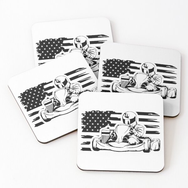 Artikelvorschau, Go-Kart-Rennfahrer US-Flagge, Go-Kart entworfen und verkauft von MYpngShop.