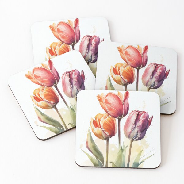 Item preview, Watercolor Tulips - Spring Flowers - Perfect for Gardeners and Plant Lovers designed and sold by madtoyman.