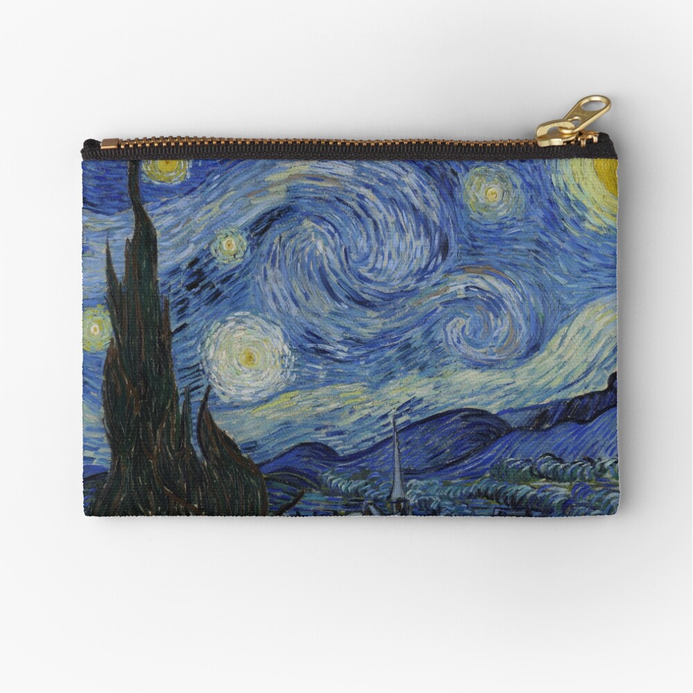 Starry Night Oil painting by Vincent van Gogh Zipper Pouch