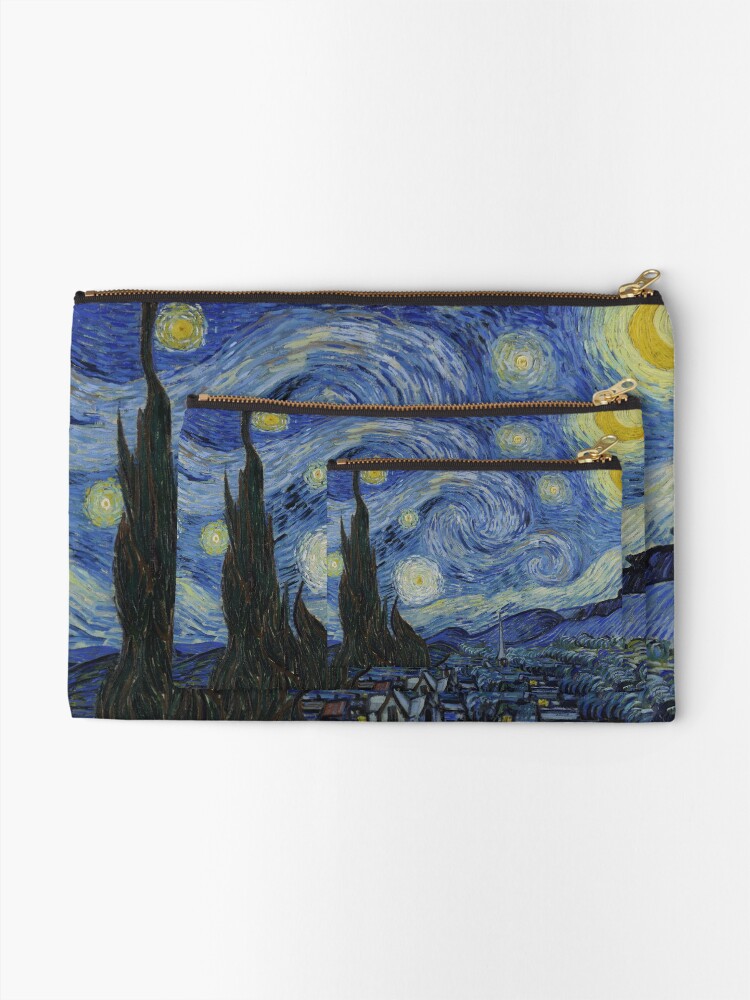 Alternate view of Starry Night Oil painting by Vincent van Gogh Zipper Pouch