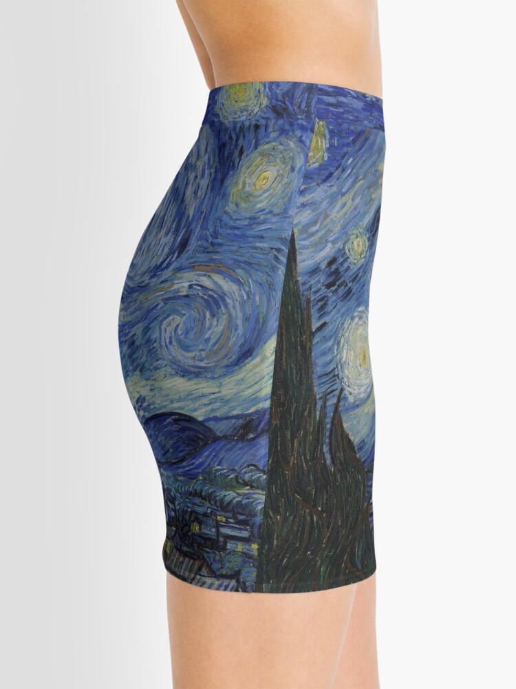 Alternate view of Starry Night Oil painting by Vincent van Gogh Mini Skirt