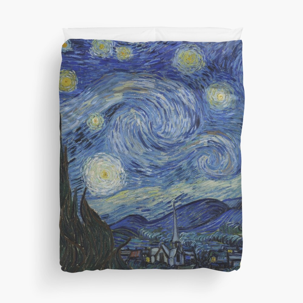 Starry Night Oil painting by Vincent van Gogh Duvet Cover