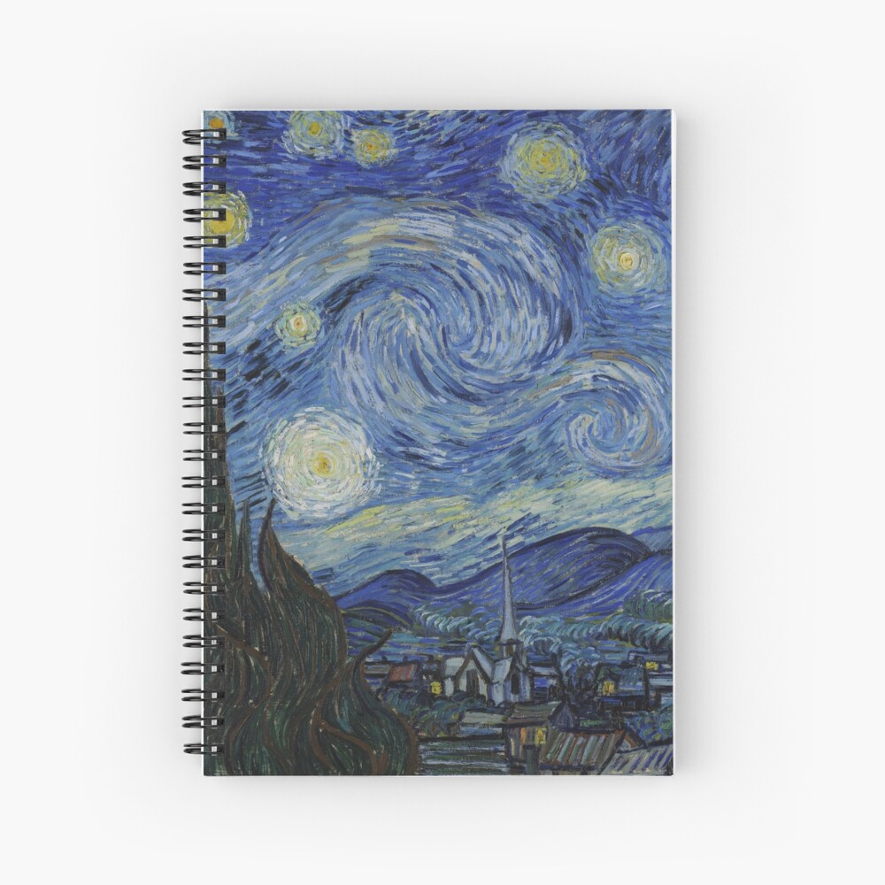 Starry Night Oil painting by Vincent van Gogh Spiral Notebook