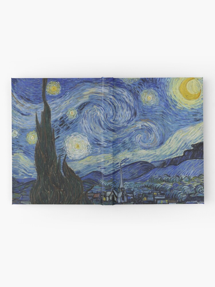 Alternate view of Starry Night Oil painting by Vincent van Gogh Hardcover Journal