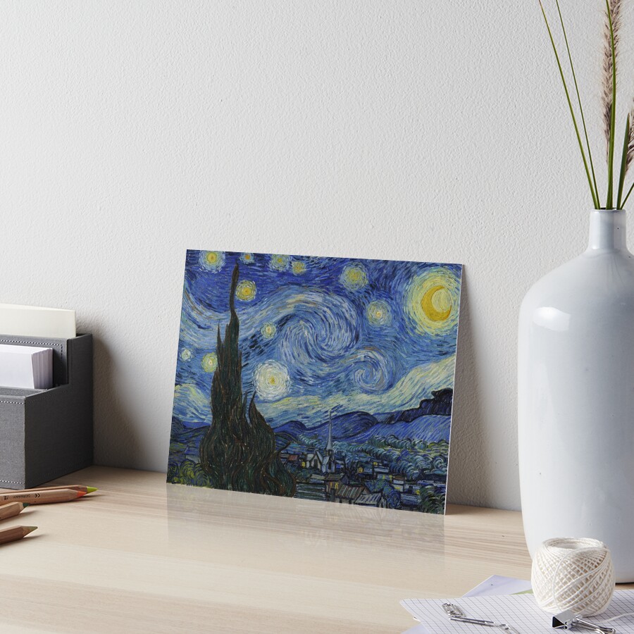 Starry Night Oil painting by Vincent van Gogh Art Board Print